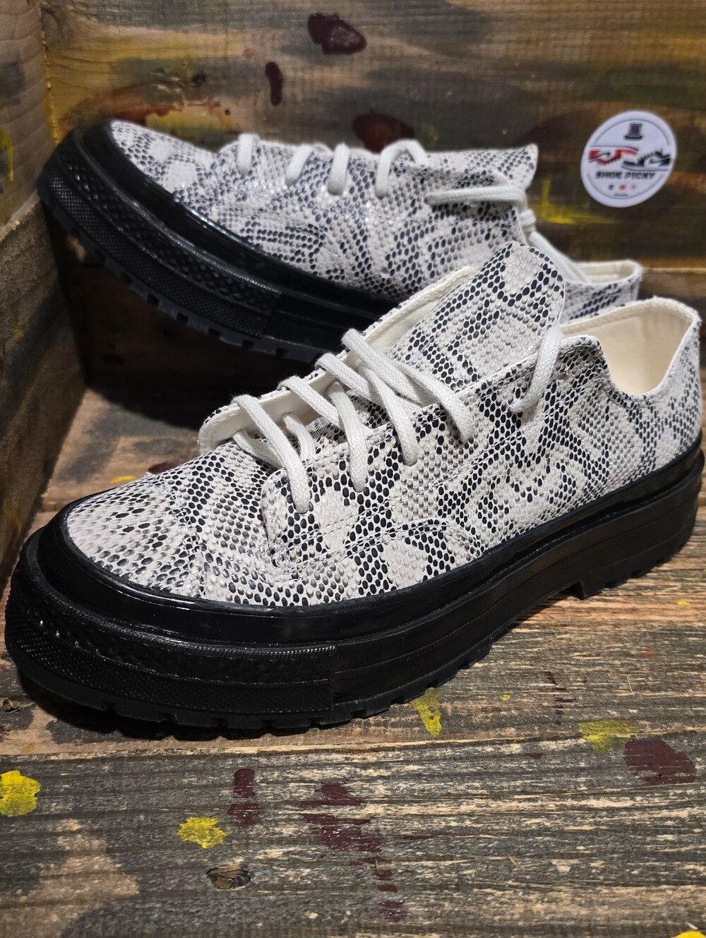 Converse Chuck 70 National Snake Print Platform Shoes Men 7 Women 9 A15045C
